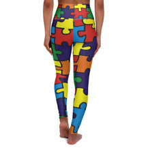 Load image into Gallery viewer, Rainbow Puzzle Piece High Waisted Leggings
