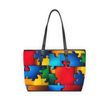 Load image into Gallery viewer, Super Hero Puzzle Piece Leather Shoulder Bag

